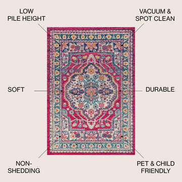 Kristina bohemian Flair Boho Vintage Medallion Area Rug